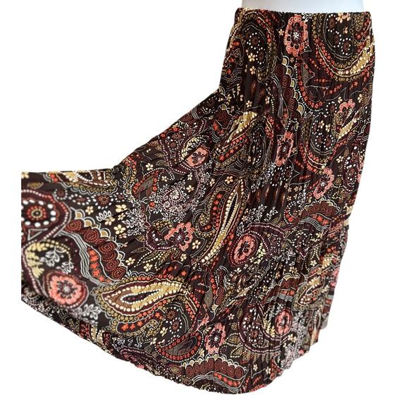 NYC Design Women's M Whimsy Fairy Fall Colors Brown Coral Broomstick Skirt - Picture 2 of 6